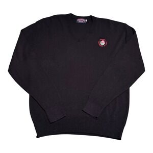 Vintage Nutmeg Mill Pasadena Tournament‎ of Roses Black V-neck Sweater Men's L